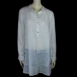 NWT Eileen Fisher organic linen white size small lagenlook longlines